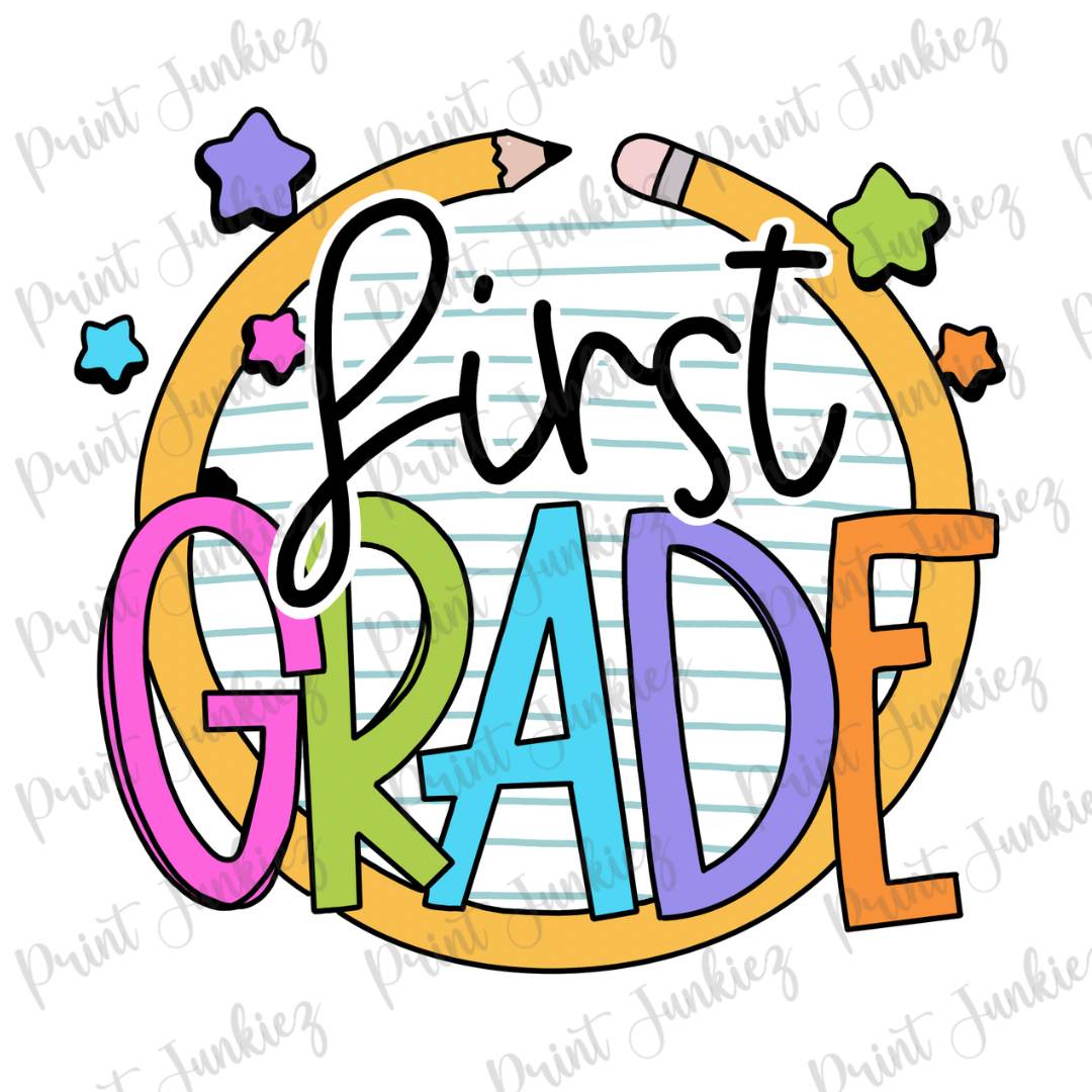 First Grade Round Pencil & Notebook Paper
