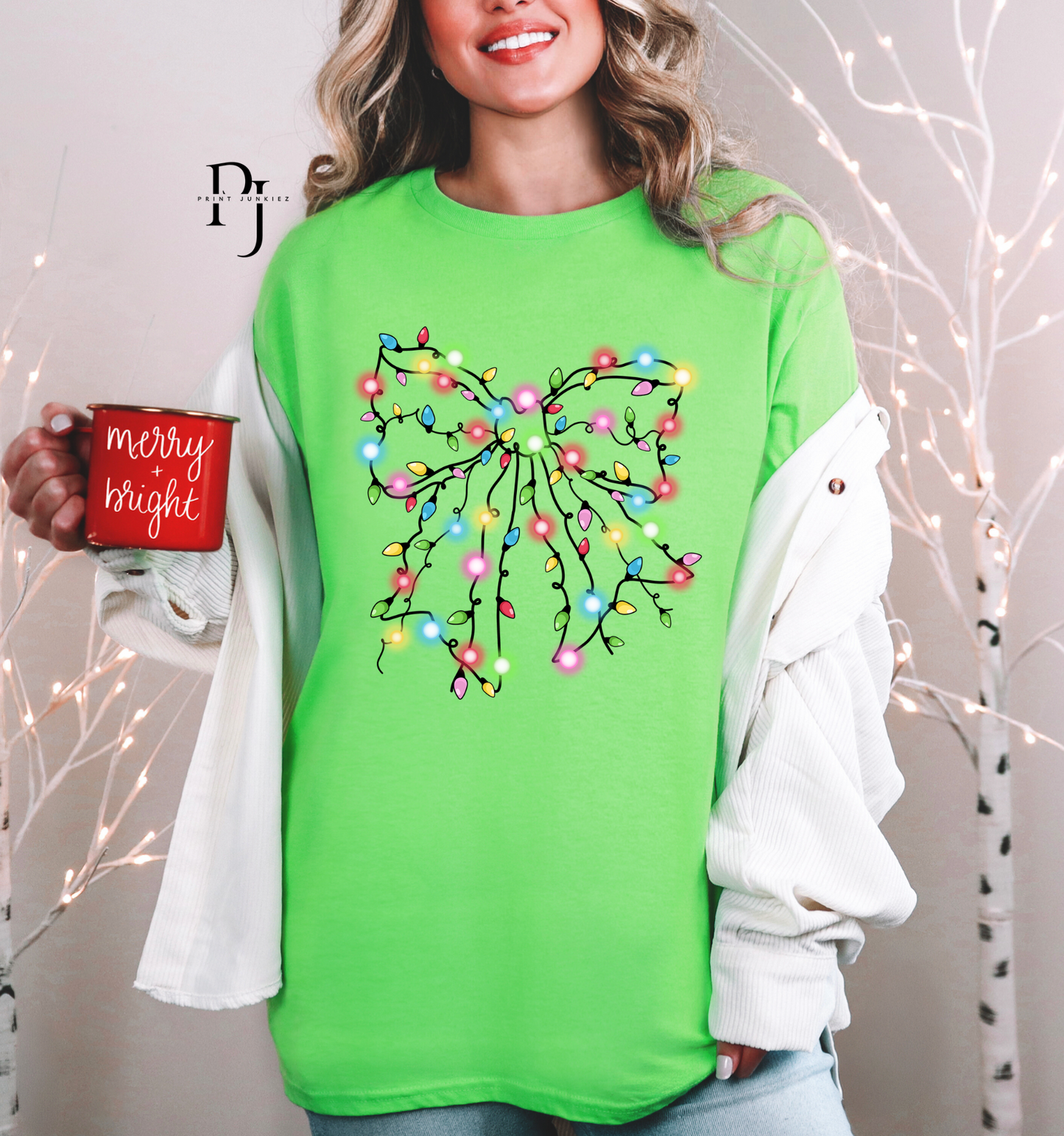 Christmas Lights Bow - DTF