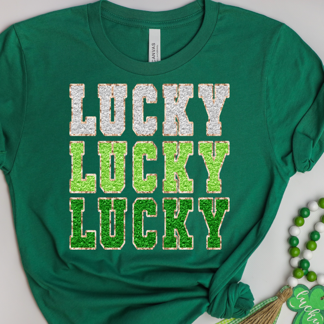 Faux Chenille Lucky Stacked