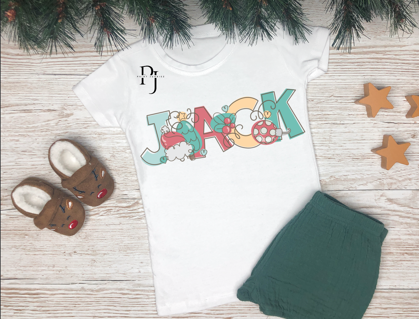 Doodle Block Christmas Alpha - CUSTOM - DTF