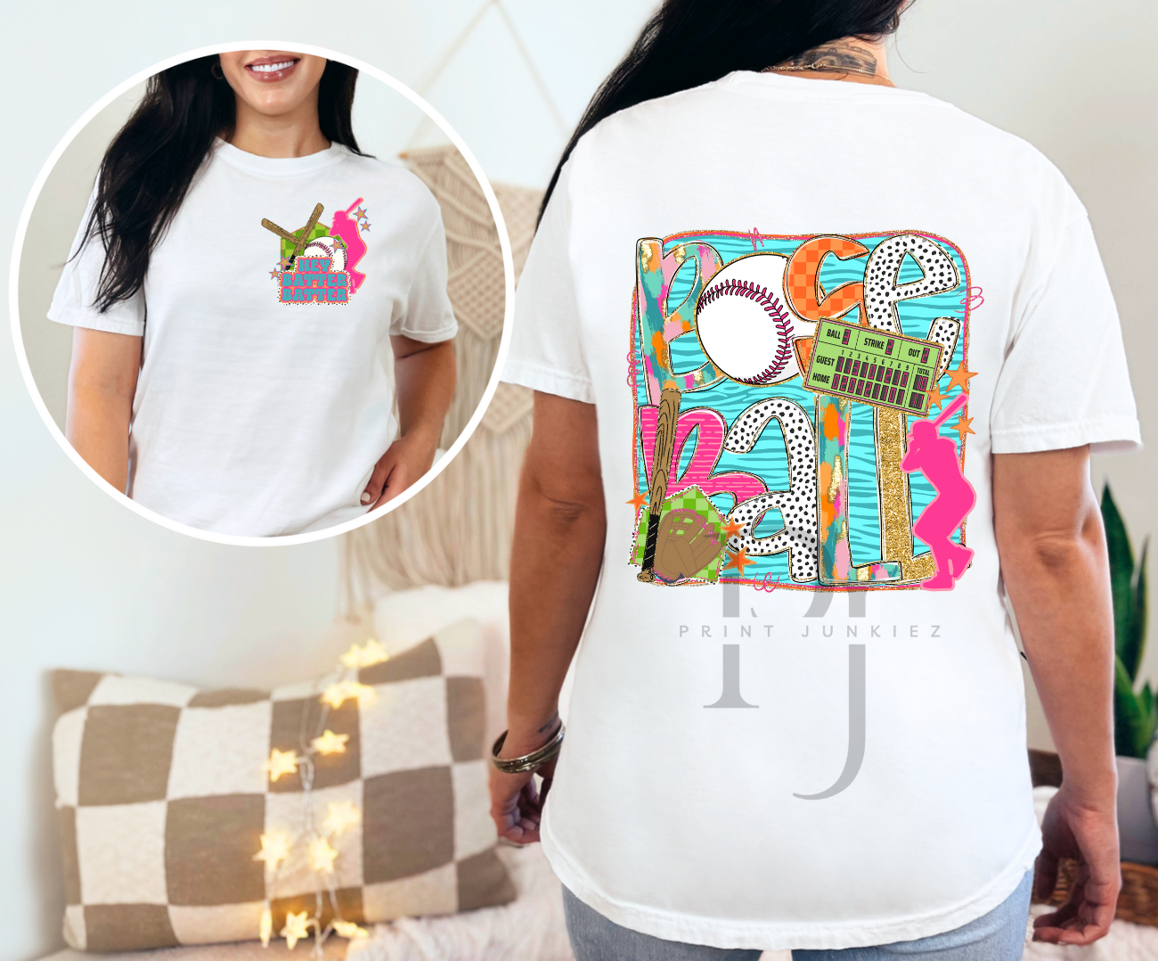 Baseball Neon Doodle - DTF