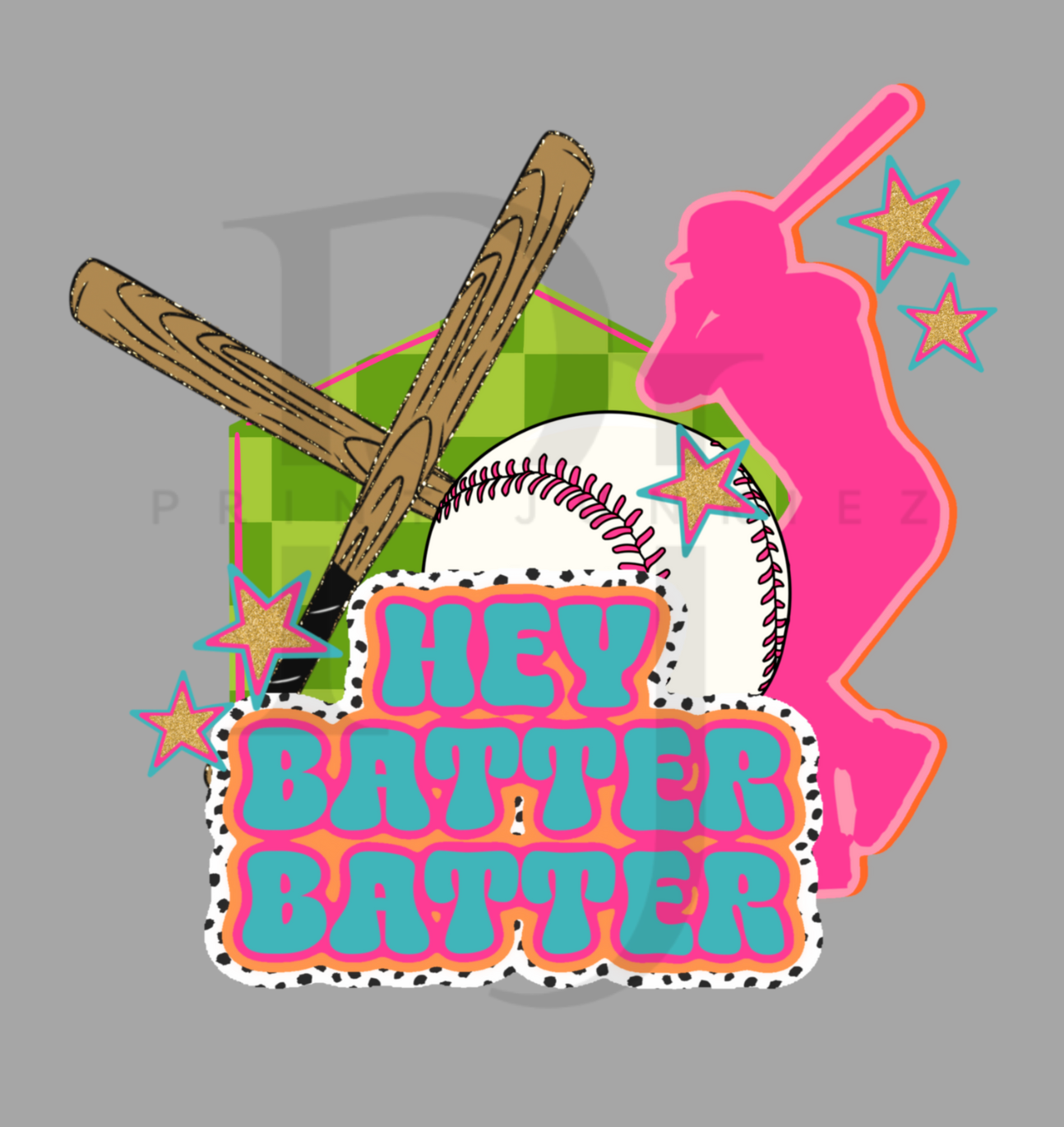 Baseball Neon Doodle - DTF