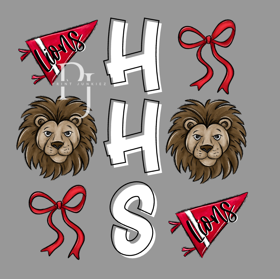 HHS Lions Mascot Mix - DIGITAL - DTF
