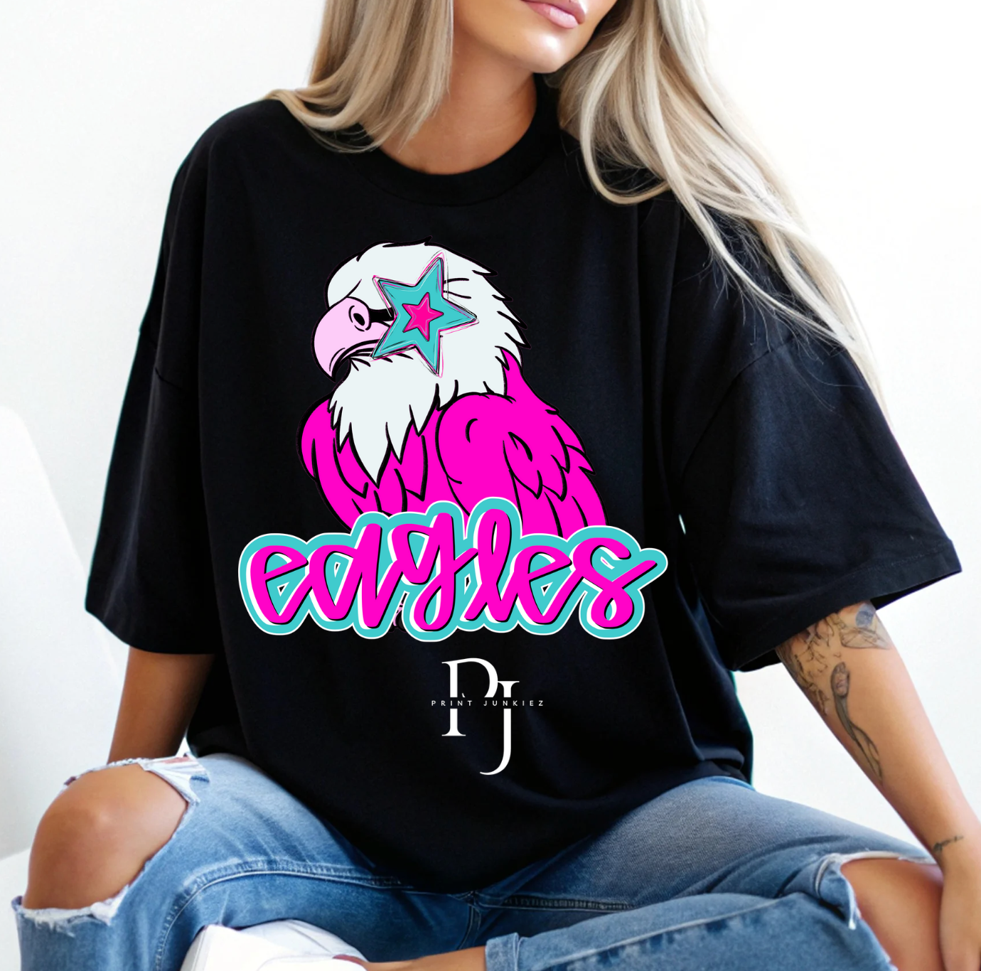 Eagles Preppy Mascot - DTF