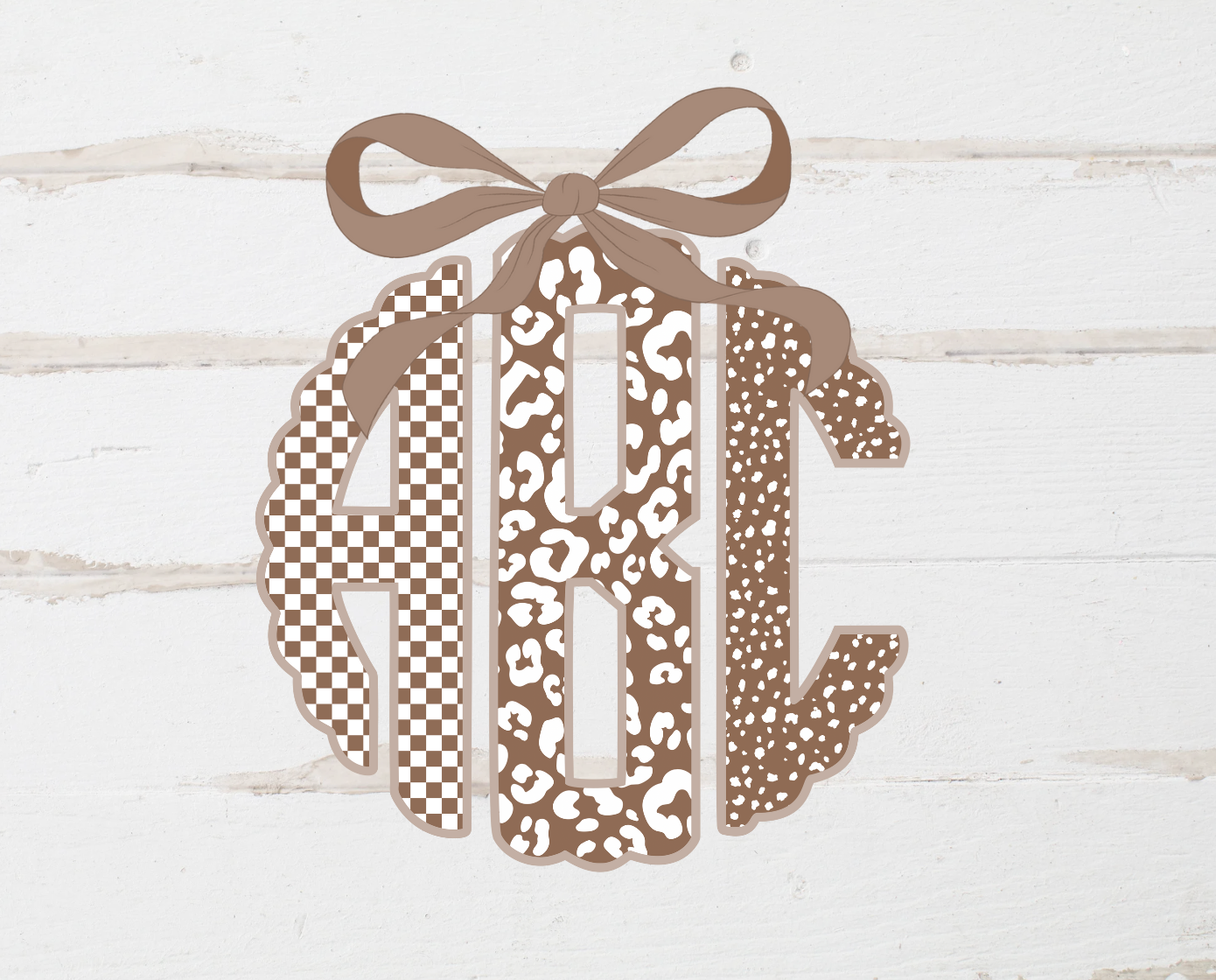Cheetah Tan Monogram Alpha - CUSTOM - DTF