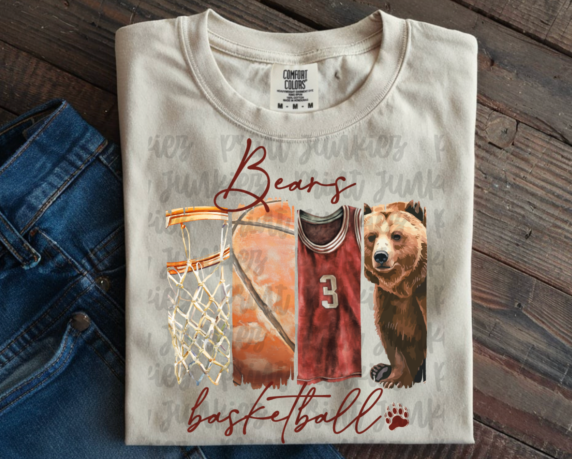 Bears Vintage Basketball {cardinal} - DIGITAL - DTF