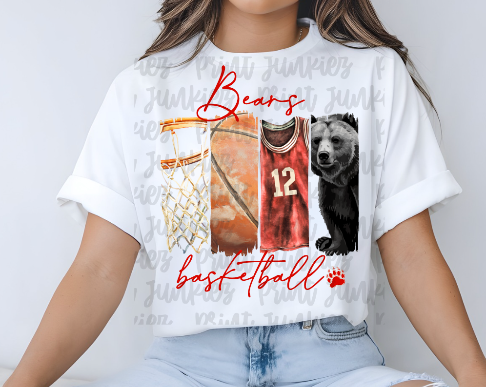 Bears Vintage Basketball {red} - DIGITAL - DTF