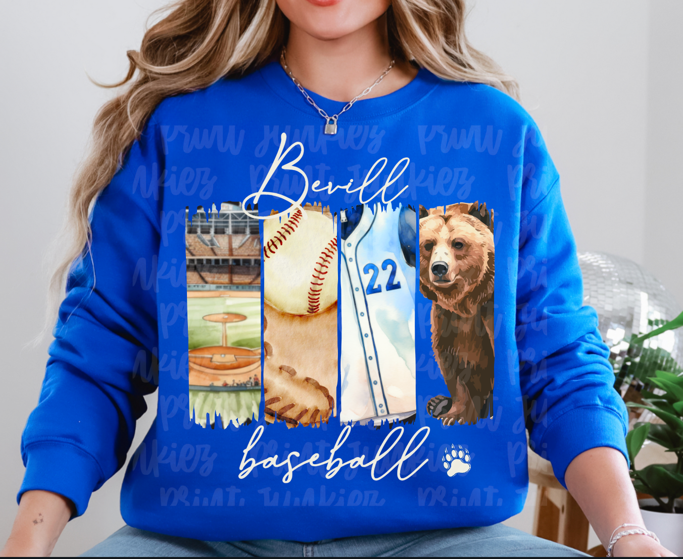 Vintage Baseball Paint Stroke CUSTOM - DIGITAL - DTF