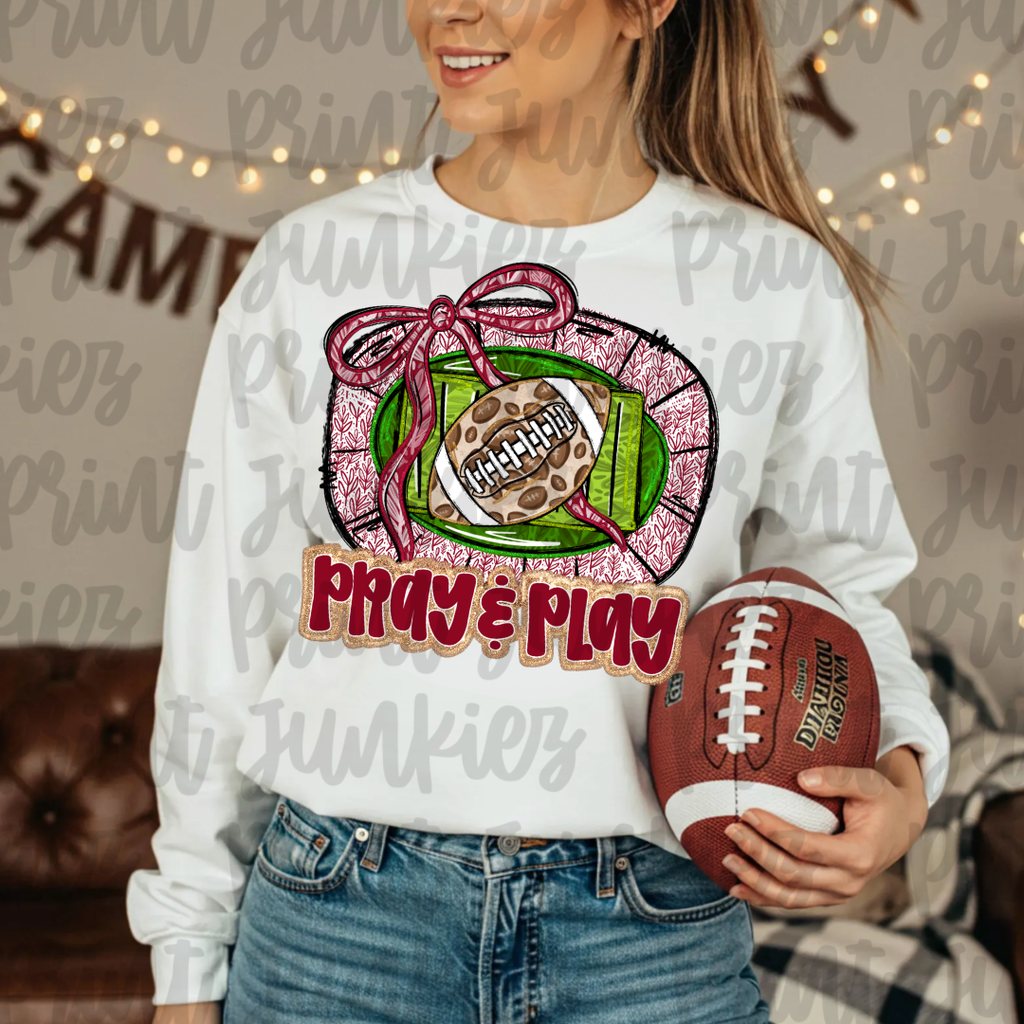 Pray & Play Football - Multiple Colors!! - DTF