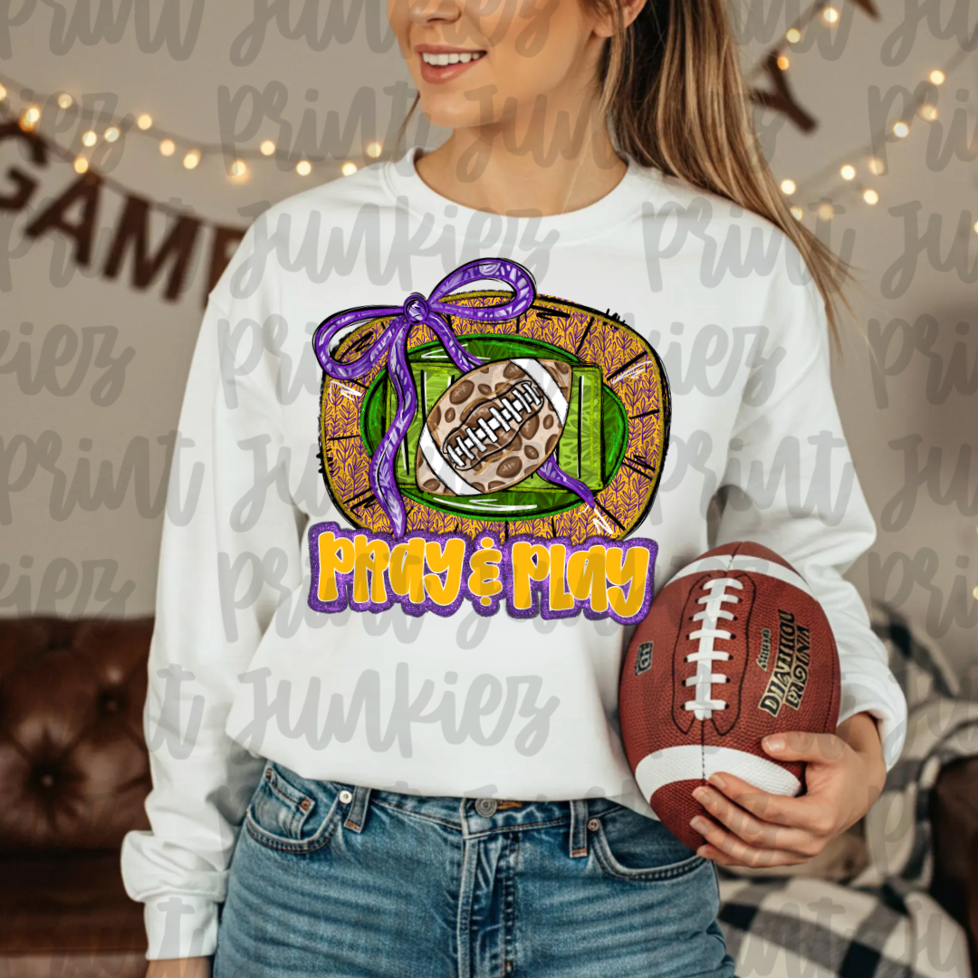 Pray & Play Football - Multiple Colors!! - DTF