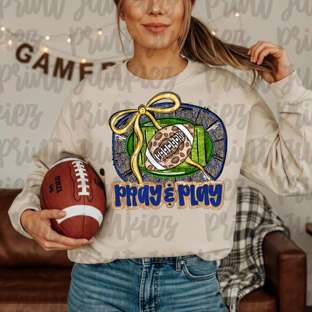 Pray & Play Football - Multiple Colors!! - DTF