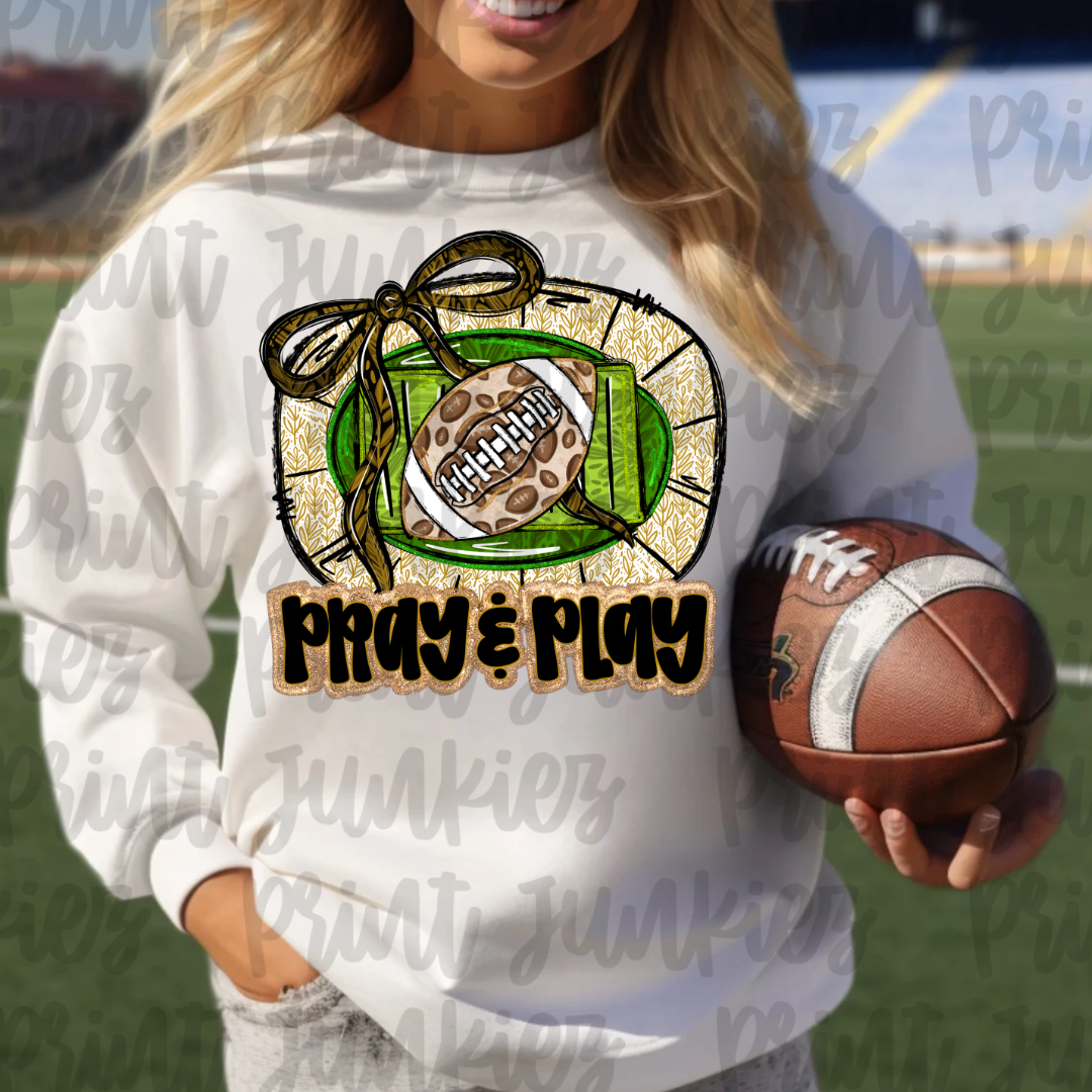 Pray & Play Football - Multiple Colors!! - DTF