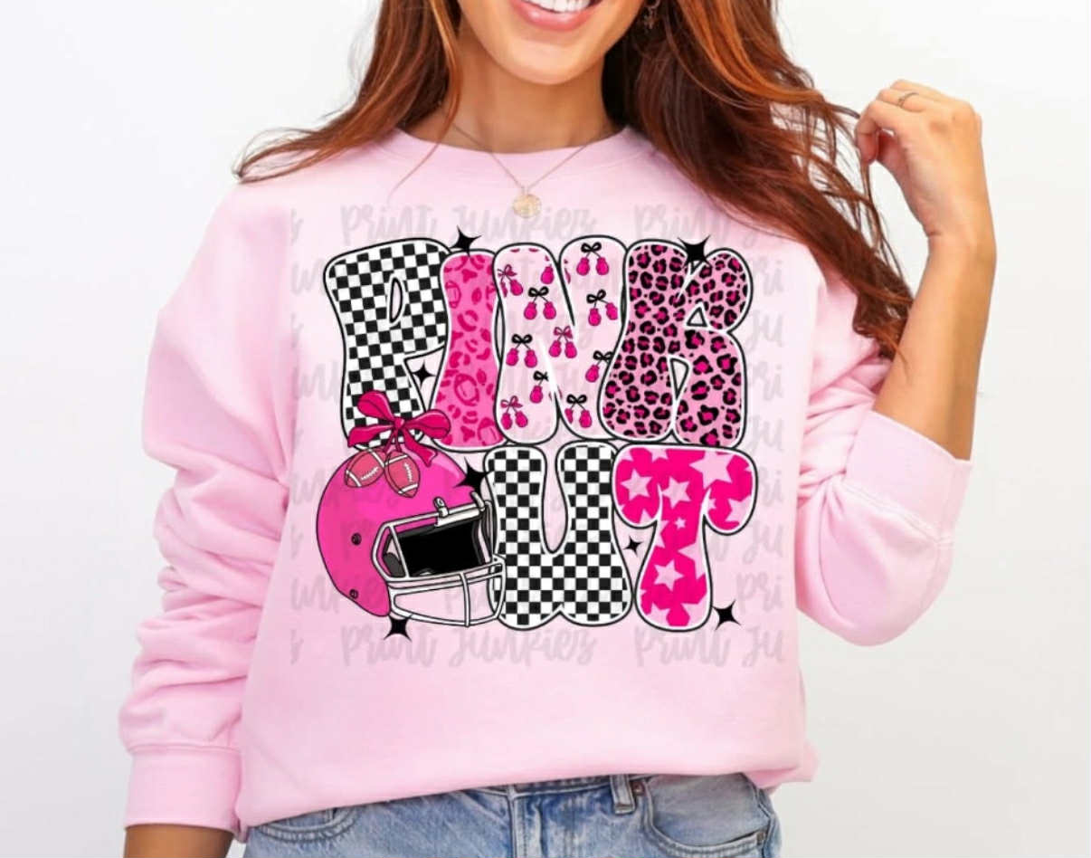 Retro Football Pink Out - DTF