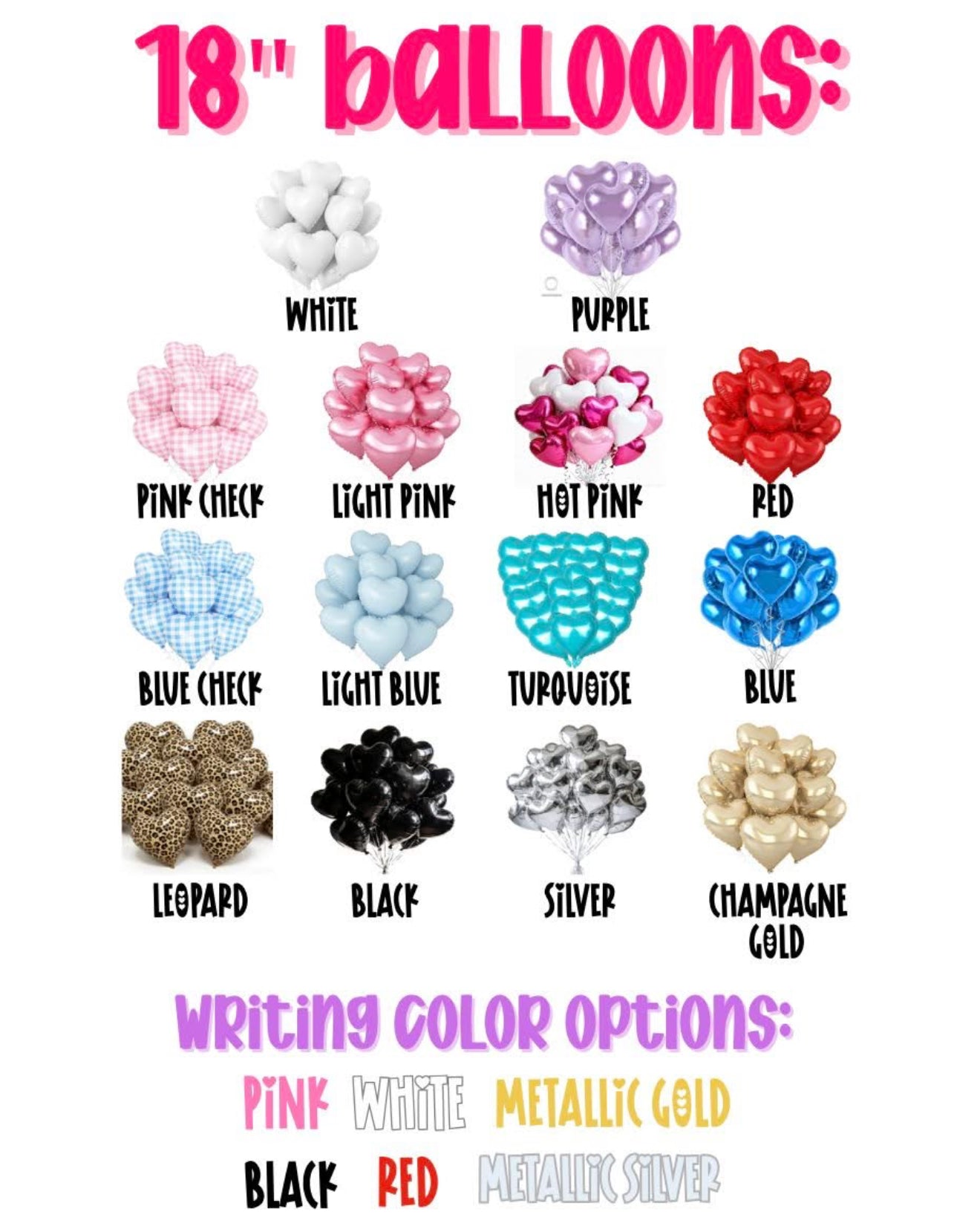 Vday Balloons 18” - Handwritten Customs