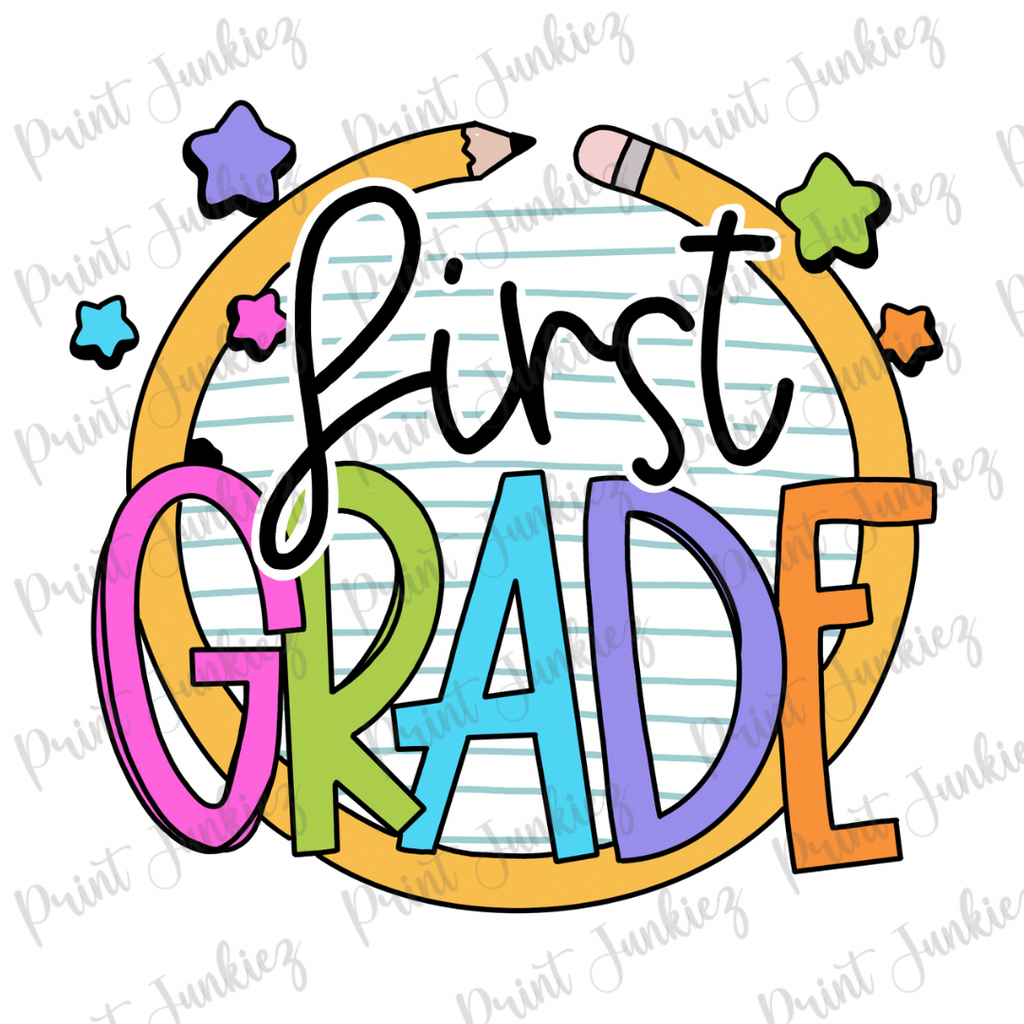 First Grade Round Pencil & Notebook Paper