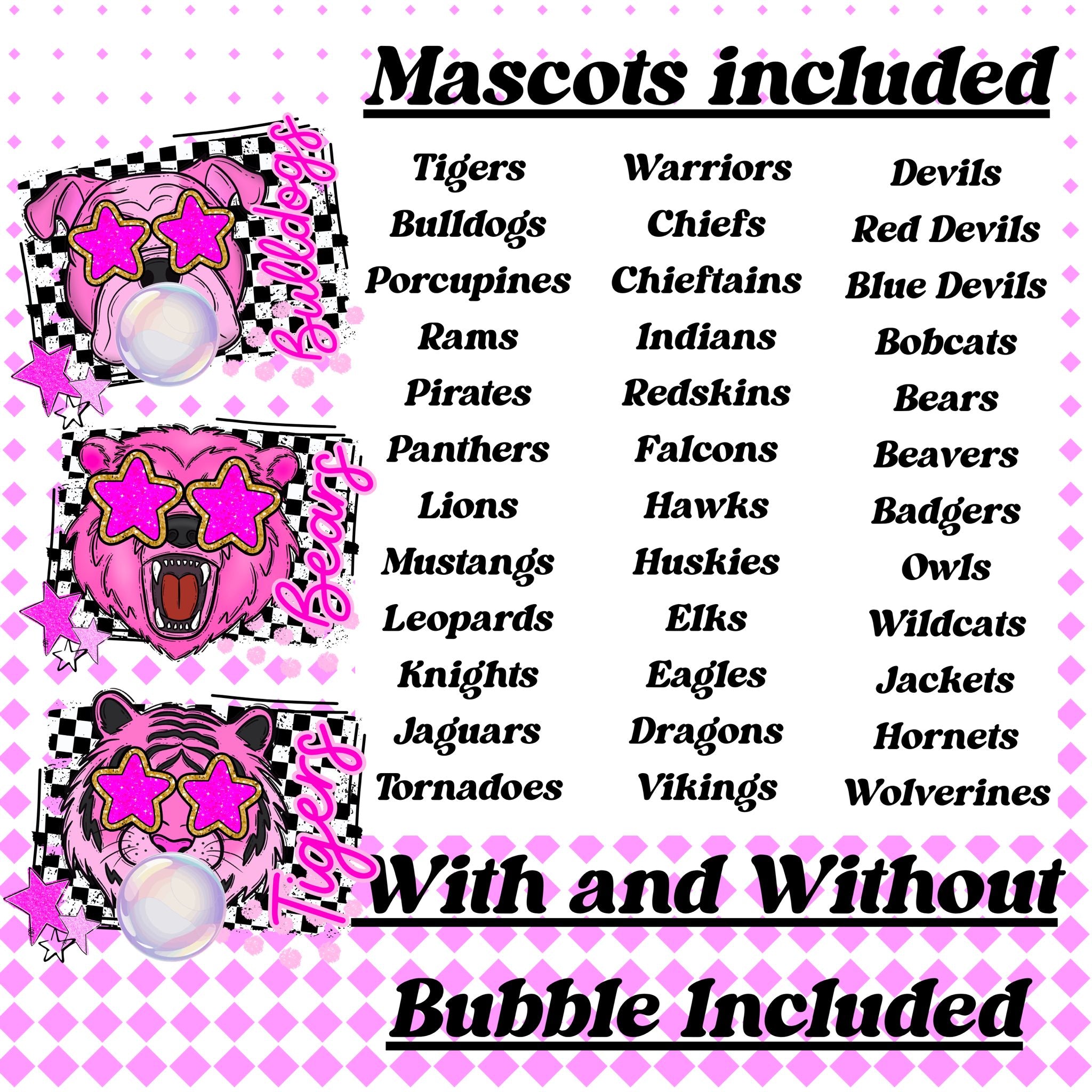 Retro Pink Mascots - CUSTOM - DTF