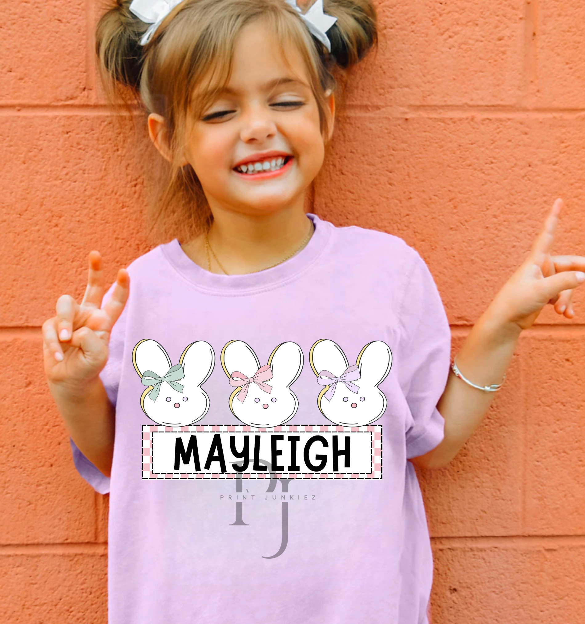 Girl Peep Bunnies - DTF - CUSTOM