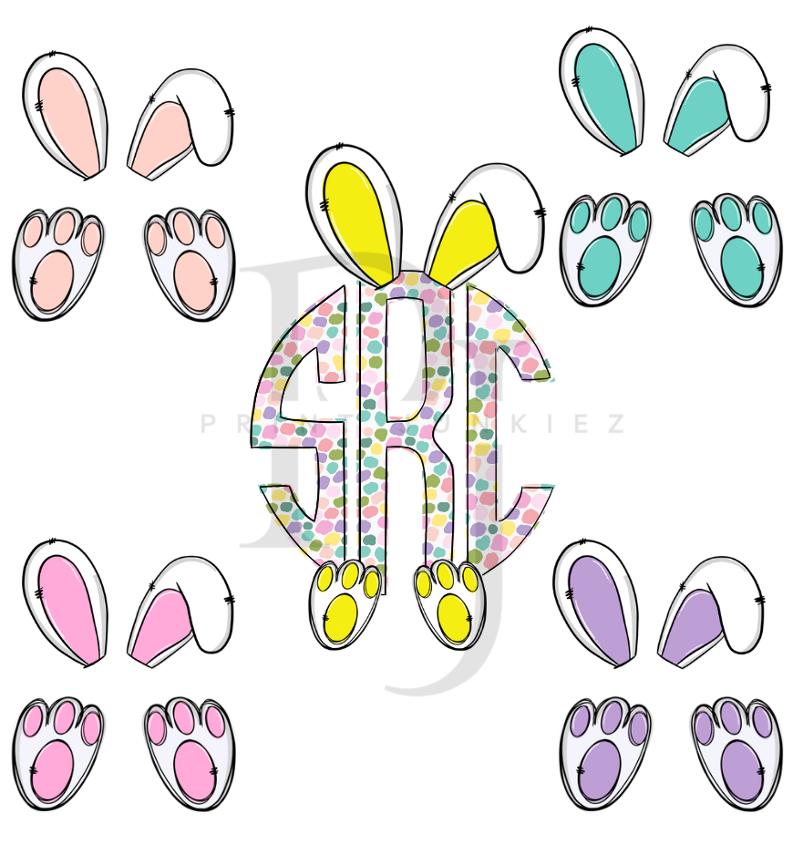 Polka Dot Bunny Ears Mono - DTF - CUSTOM