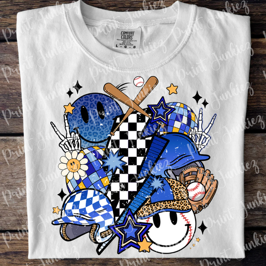 Groovy Royal Baseball Distressed