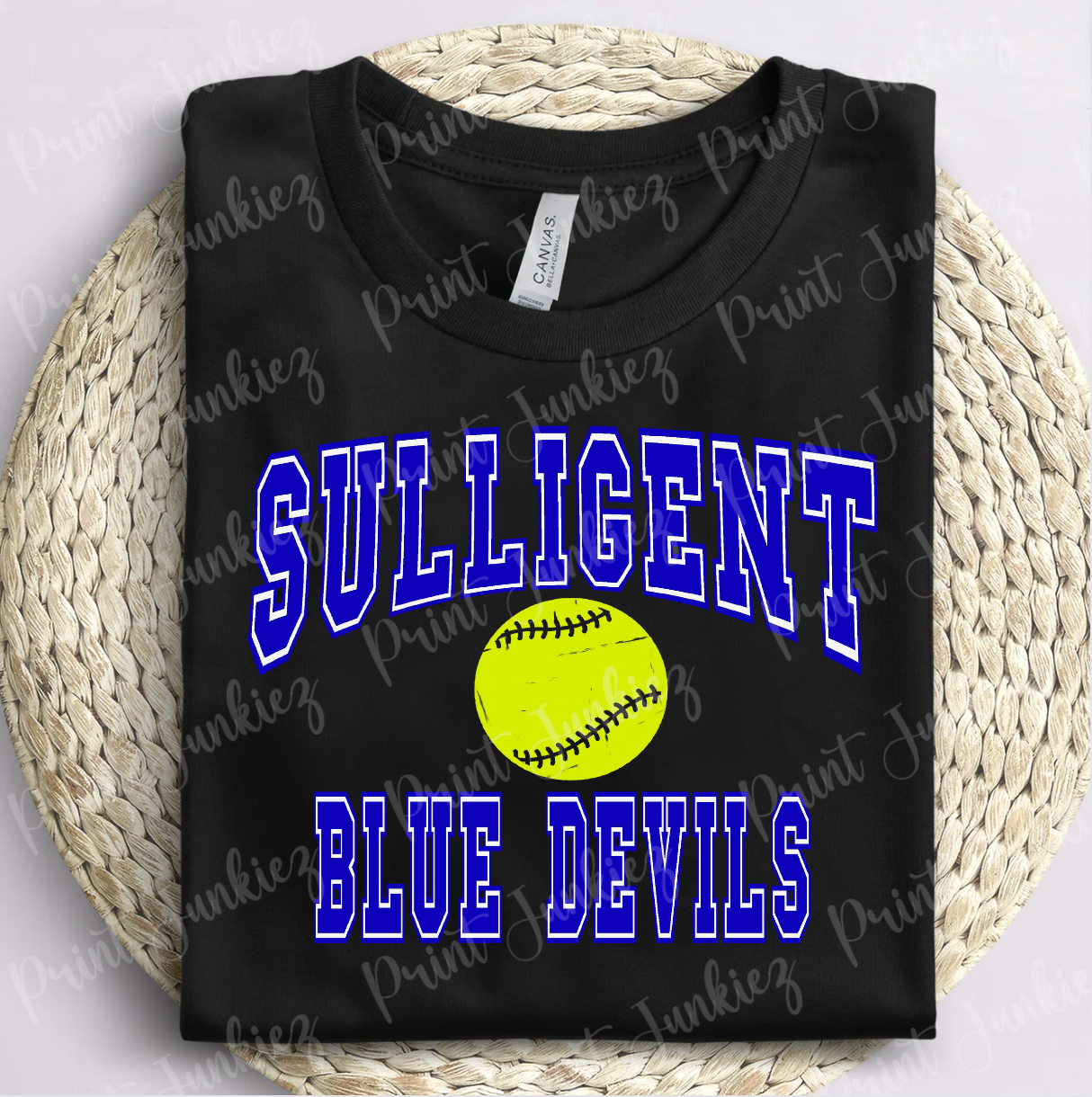 Sulligent Blue Devils Distressed Softball