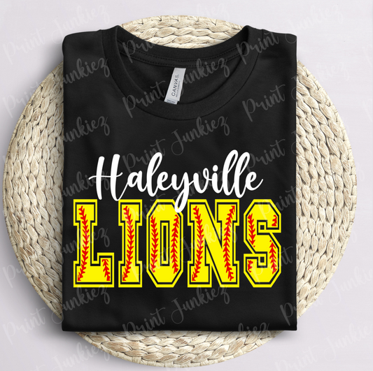 Haleyville Lions Softball Font - DIGITAL - DTF