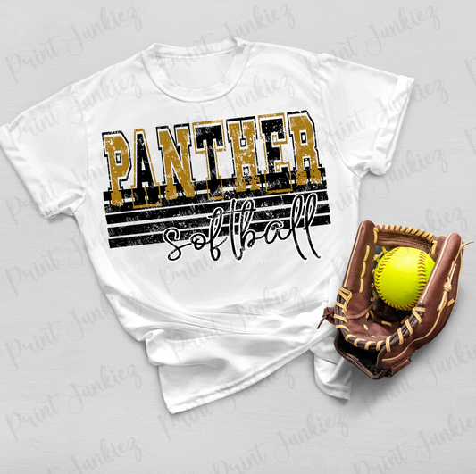 Panther Softball Grunge - DTF - DIGITAL
