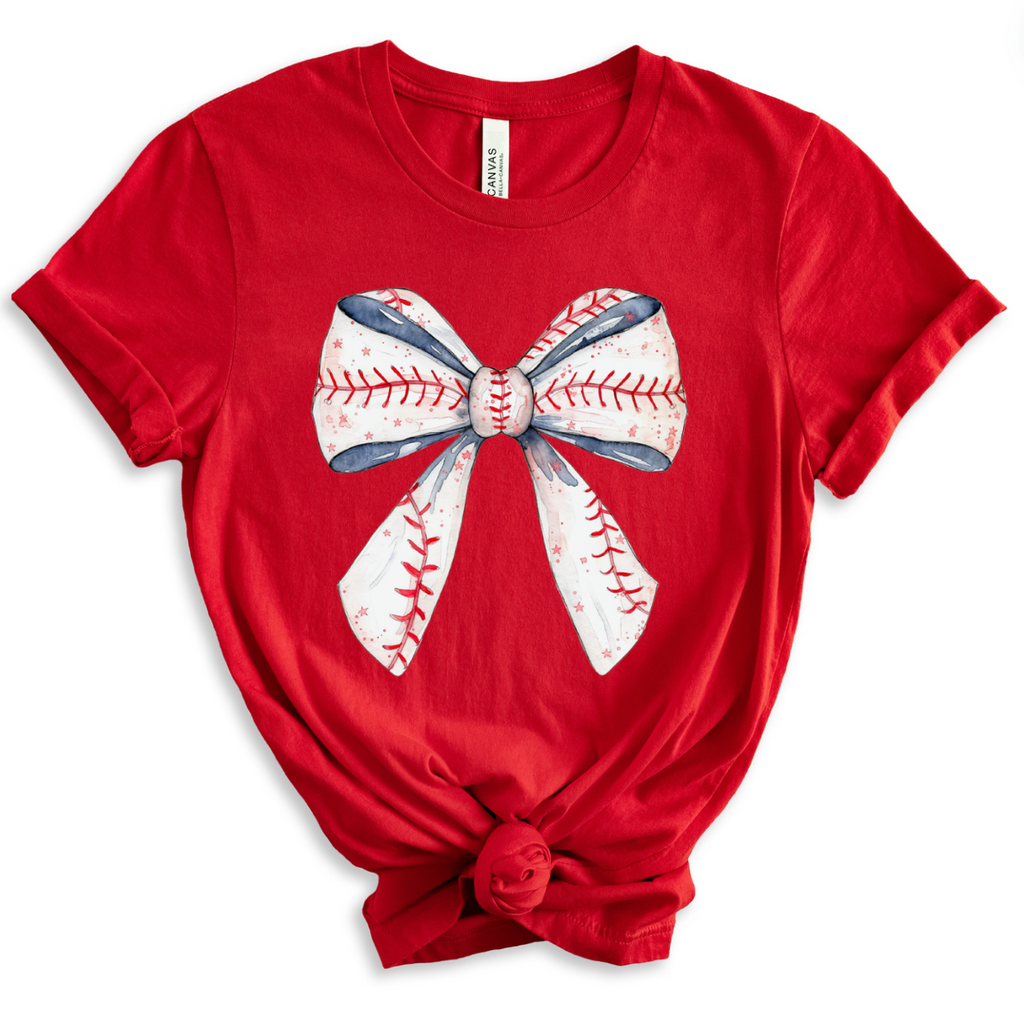 Baseball Bow Red, White & Blue