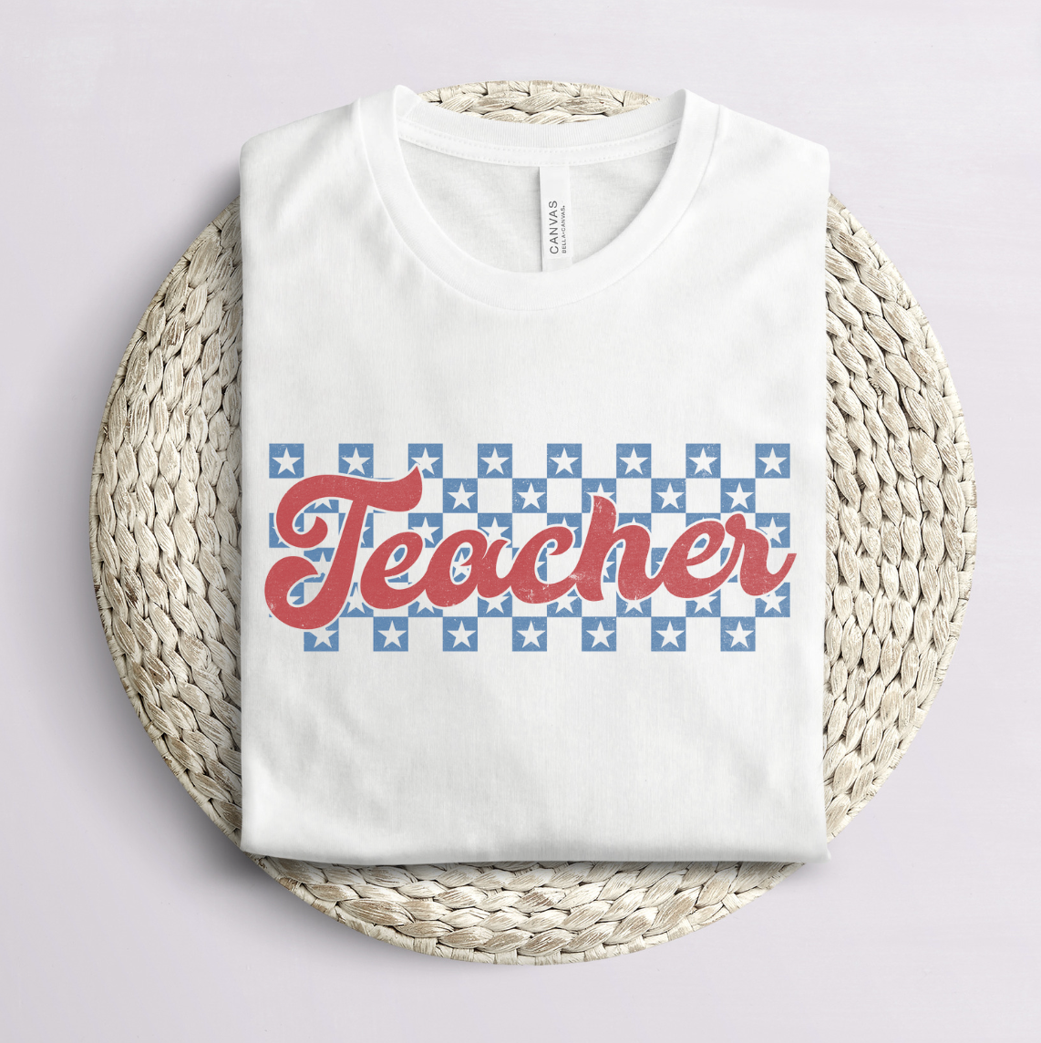 Teacher Star Checkered