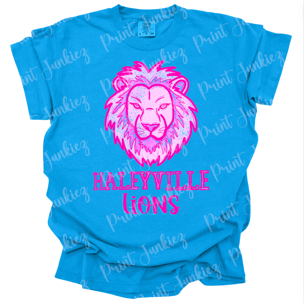 Haleyville Lions Neon Mascot - DTF