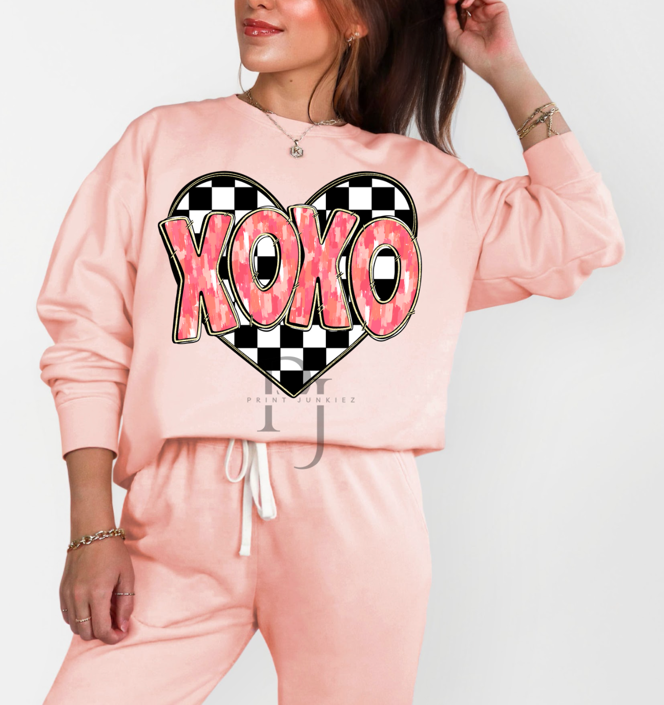 XOXO Checkered Heart  - DTF