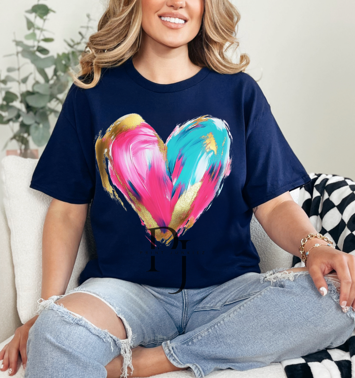 Paint Brush Stroke Heart - DTF - Multiple Colors