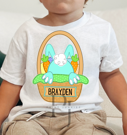 Boy Bunny Easter Basket - DTF - CUSTOM