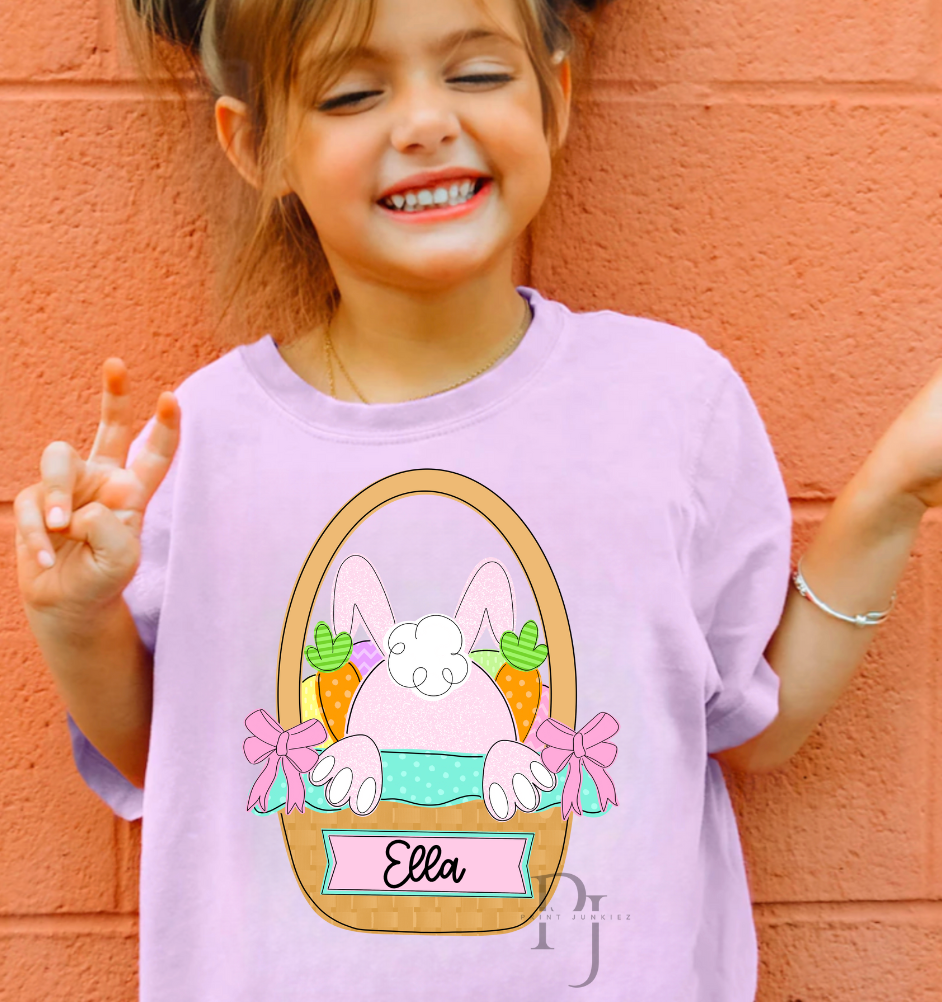 Girl Bunny Easter Basket - DTF - CUSTOM