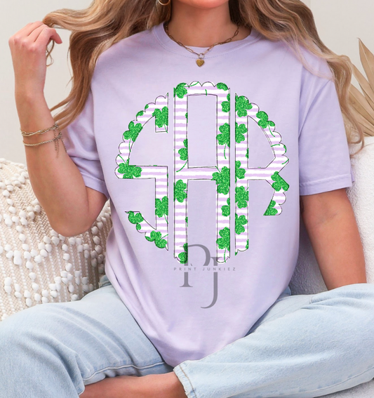 Shamrock Scalloped Monogram Alpha - CUSTOM - DTF