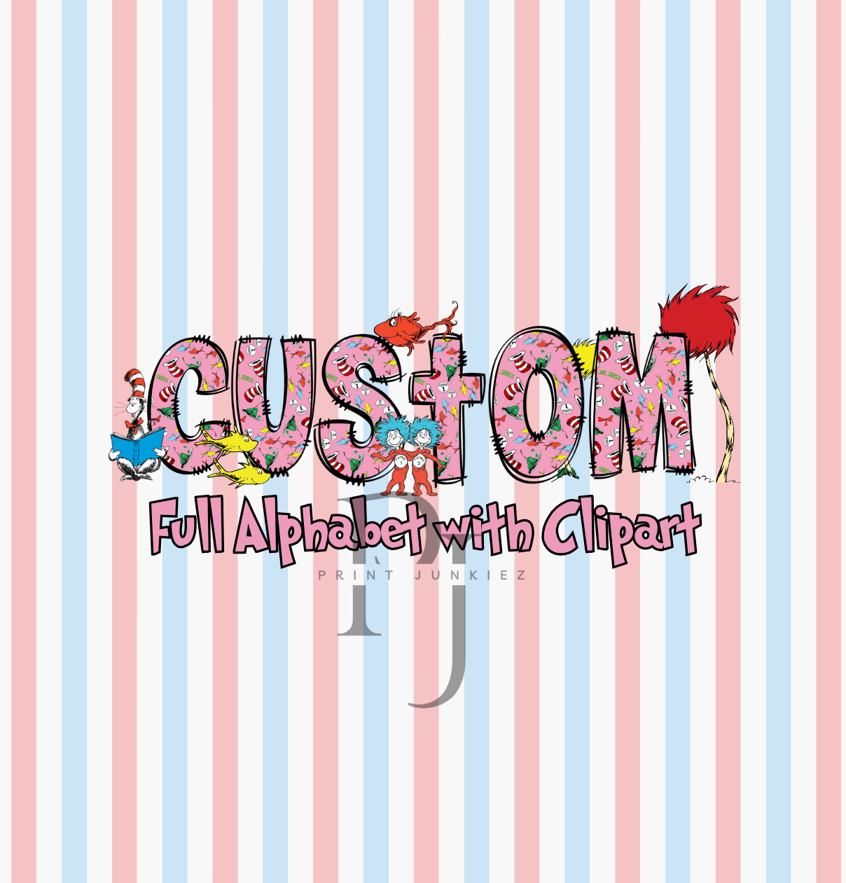 RAA Pink Doodle Alpha - CUSTOM - DTF