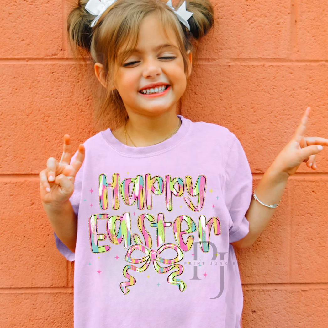 Happy Easter Paint Brush Strokes - DTF