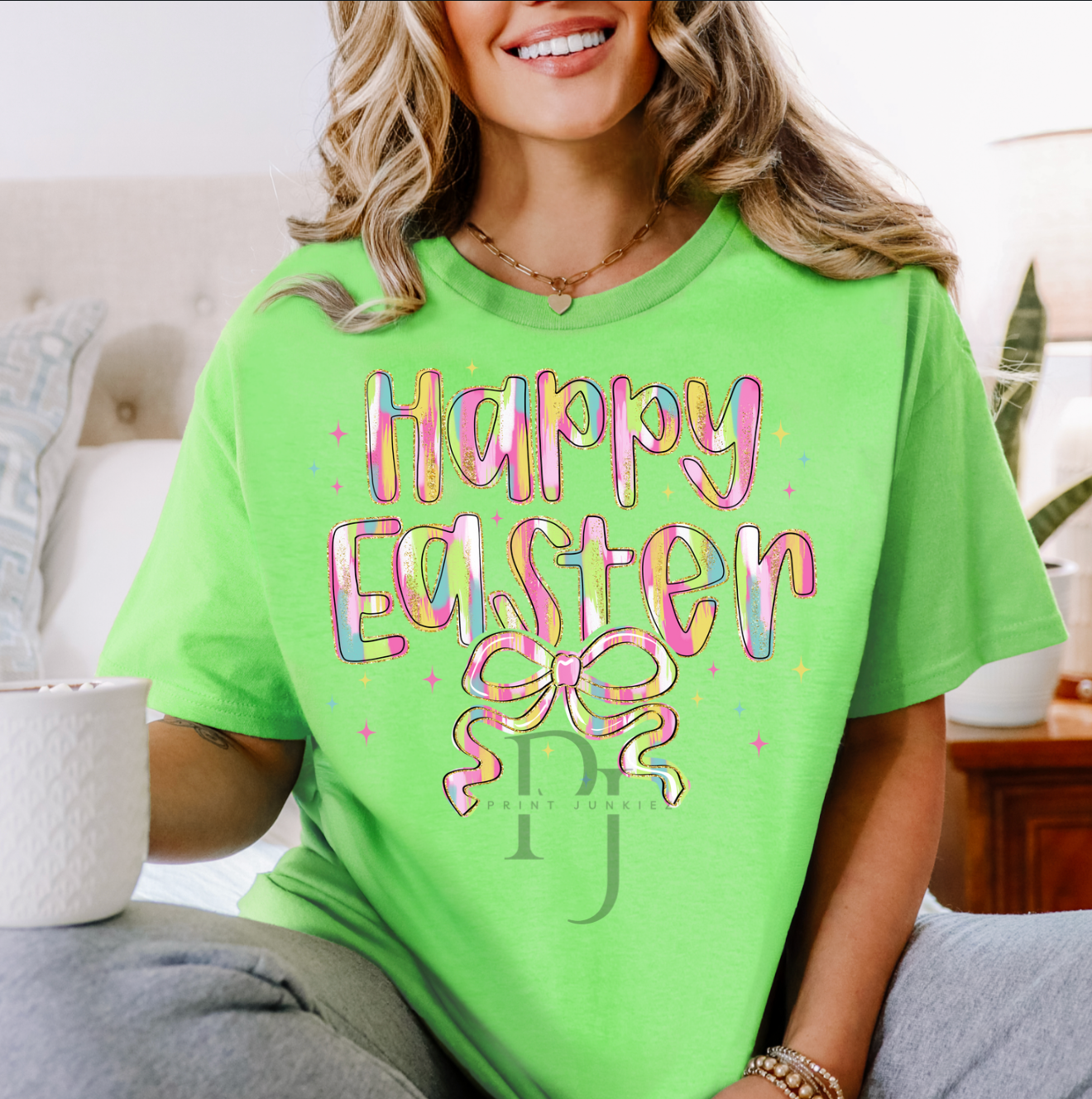 Happy Easter Paint Brush Strokes - DTF