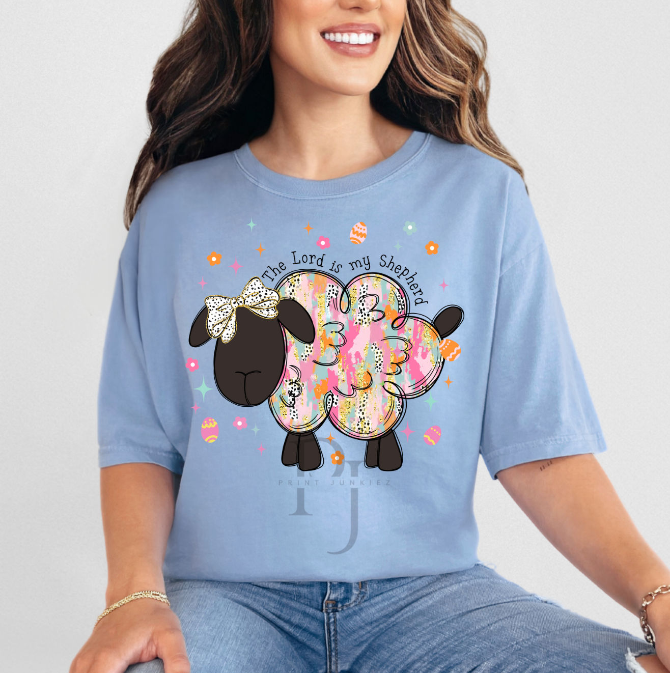 The Lord is my Shepard Brush Stroke Sheep - DTF