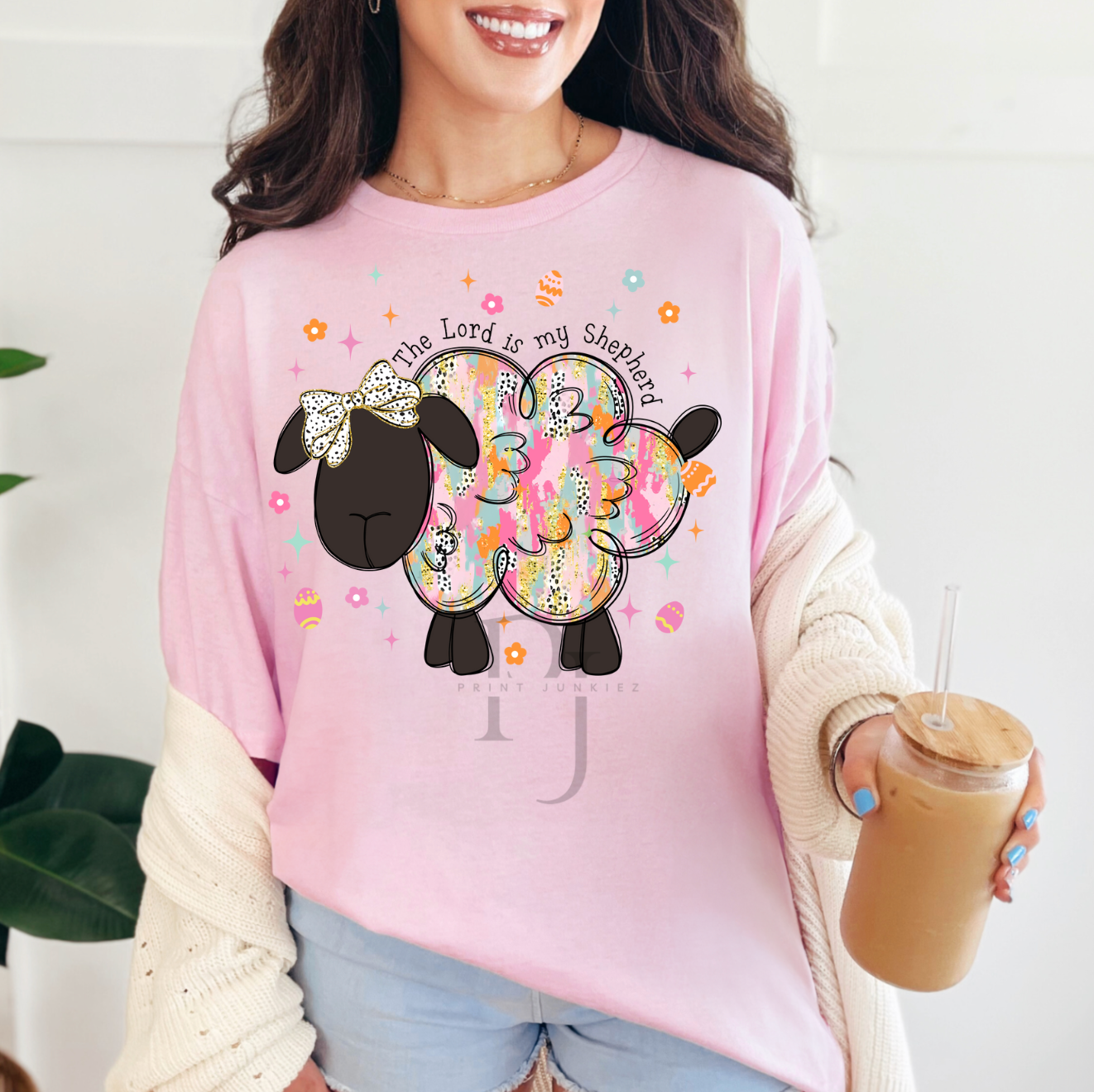 The Lord is my Shepard Brush Stroke Sheep - DTF