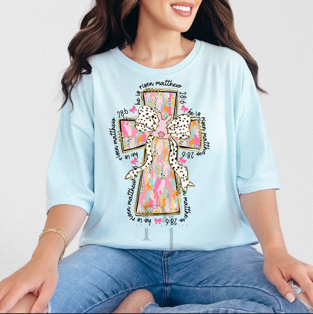 He is Risen Brush Stroke Cross - DTF