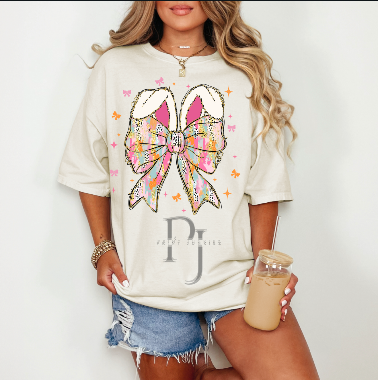 Brush Stroke Bow w/ Bunny Ears - DTF
