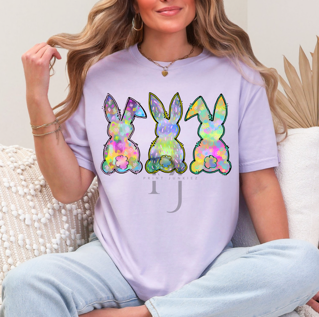 Neon Rainbow Bunnies - DTF