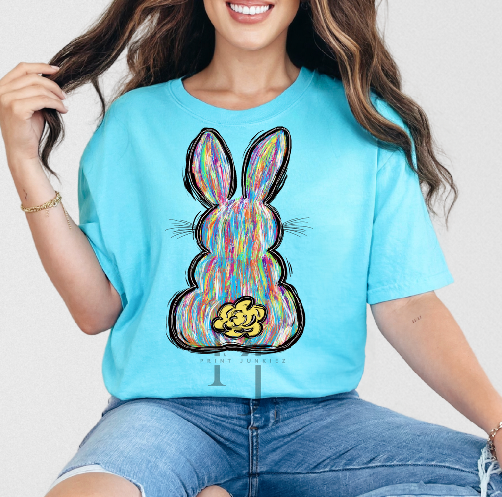 Painted Doodle Bunny - DTF