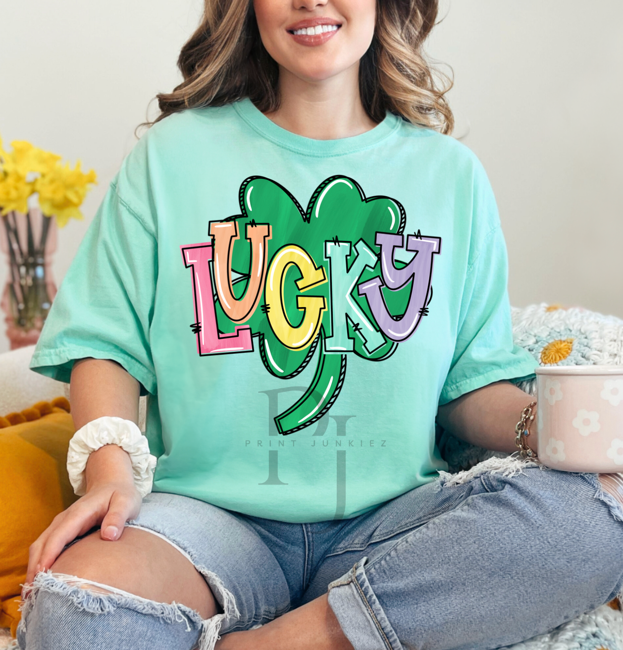 Lucky Doodle Shamrock - DIGITAL - DTF