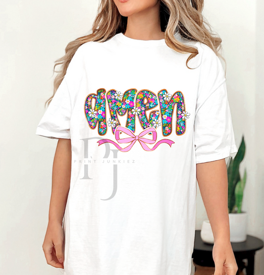 AMEN Floral Bow - DTF