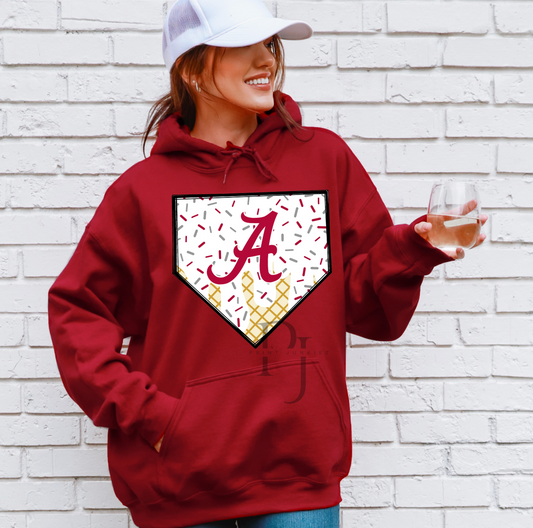 Alabama home Plate Ice Cream Drip - DIGITAL - DTF