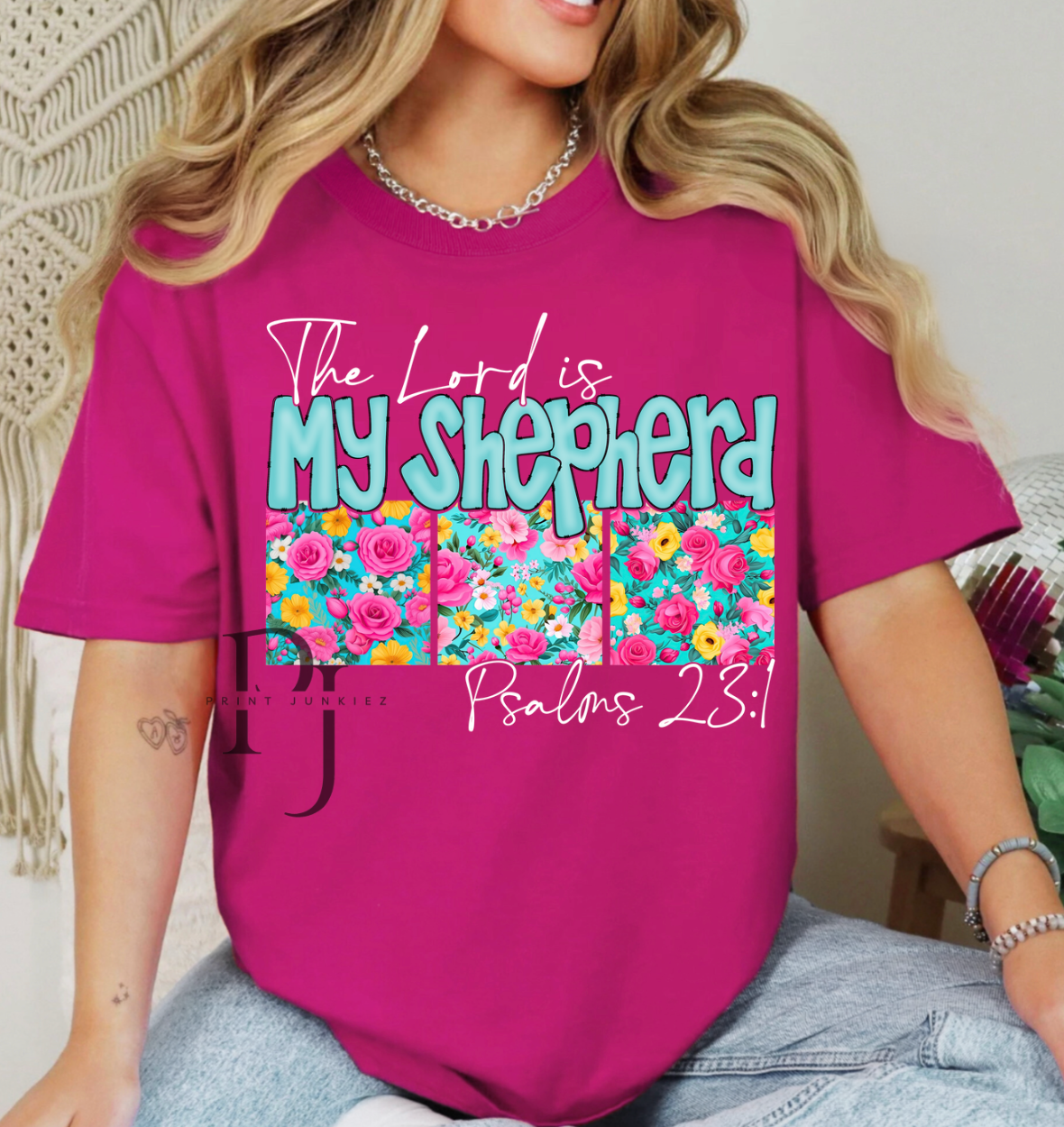 The Lord is my Shepard Floral - DTF