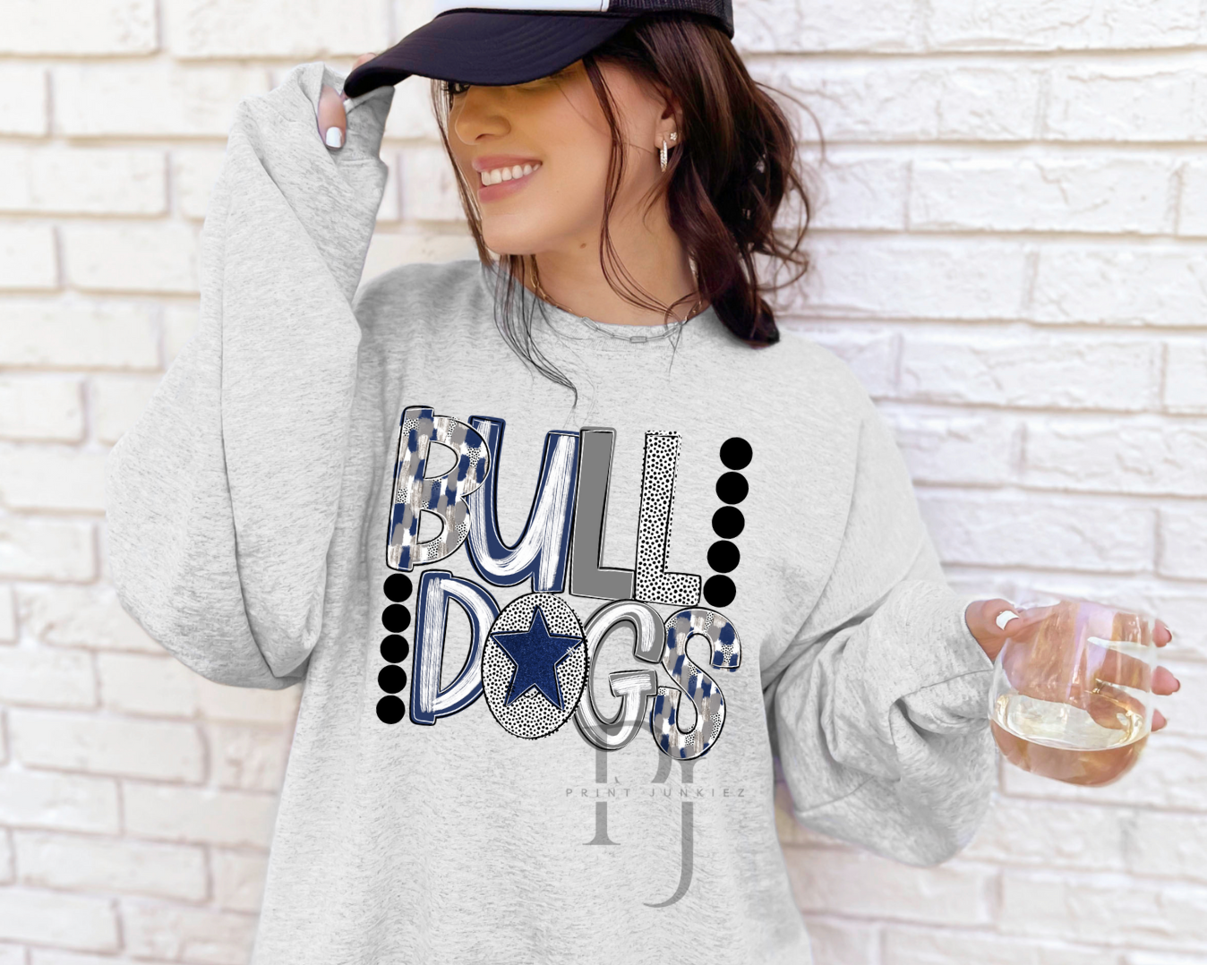 Navy & Grey Poppy - CUSTOM - DTF