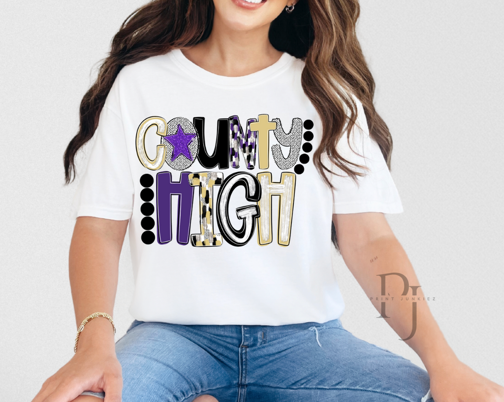 Purple, Black, Vegas Gold Poppy Mix - CUSTOM - DTF