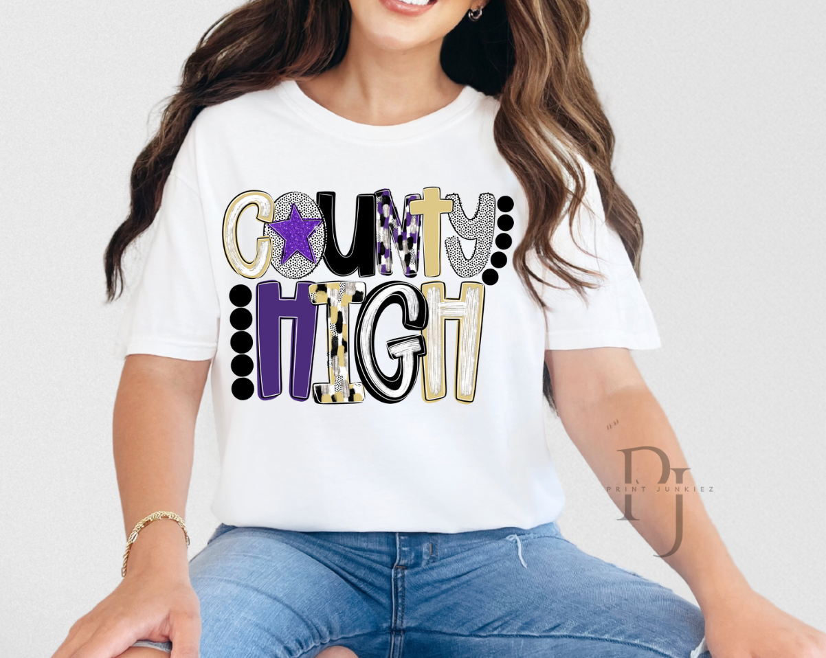 Purple, Black, Vegas Gold Poppy Mix - CUSTOM - DTF